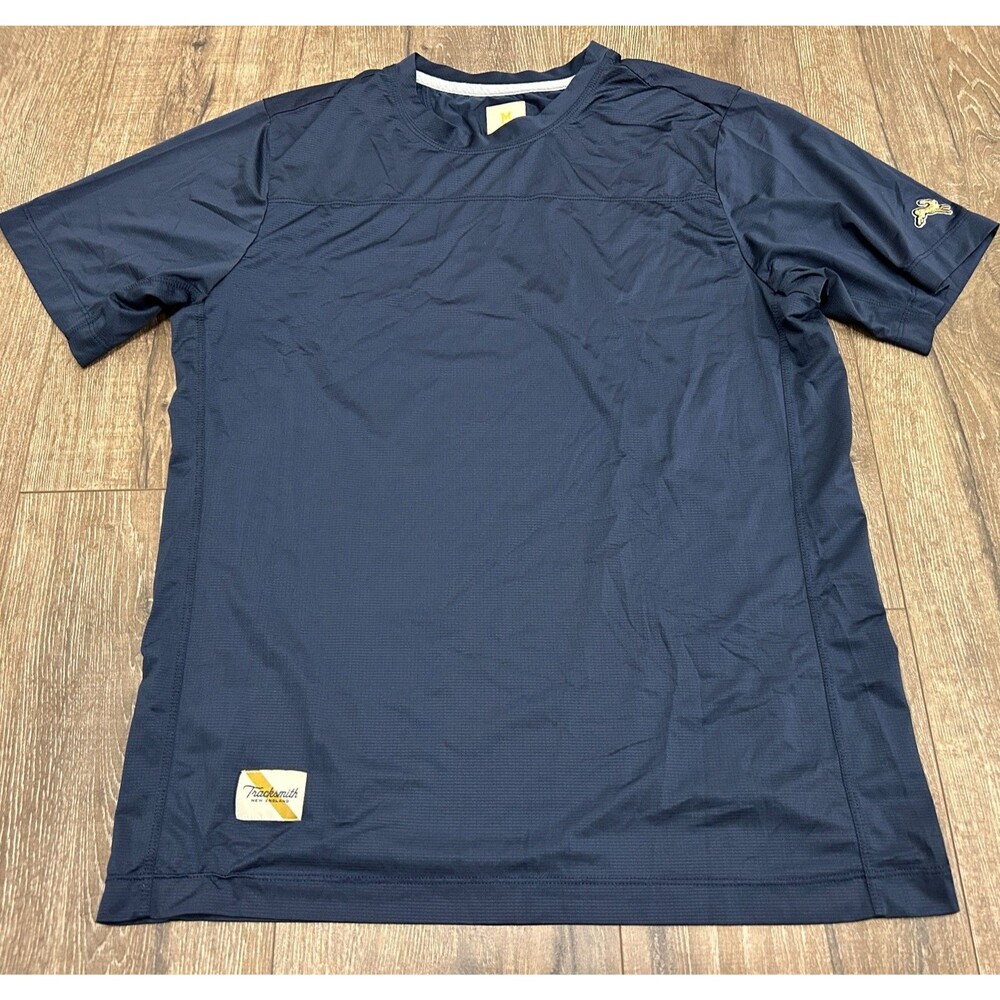 Tracksmith Shirt Mens Medium Navy Blue Twilight Tee Running Lightweight